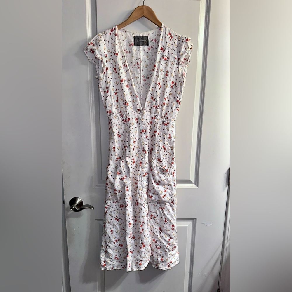 Reformation White Floral Midi Dress